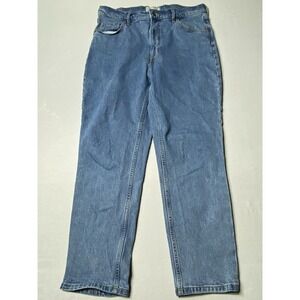 Everlane 90s Cheeky High Rise Straight Leg Jeans Womens 31 Crop Blue Denim Denim